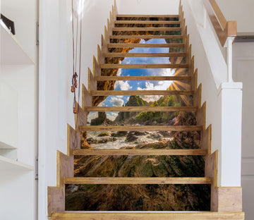 3D Beautiful Mountain Daylight 514 Stair Risers