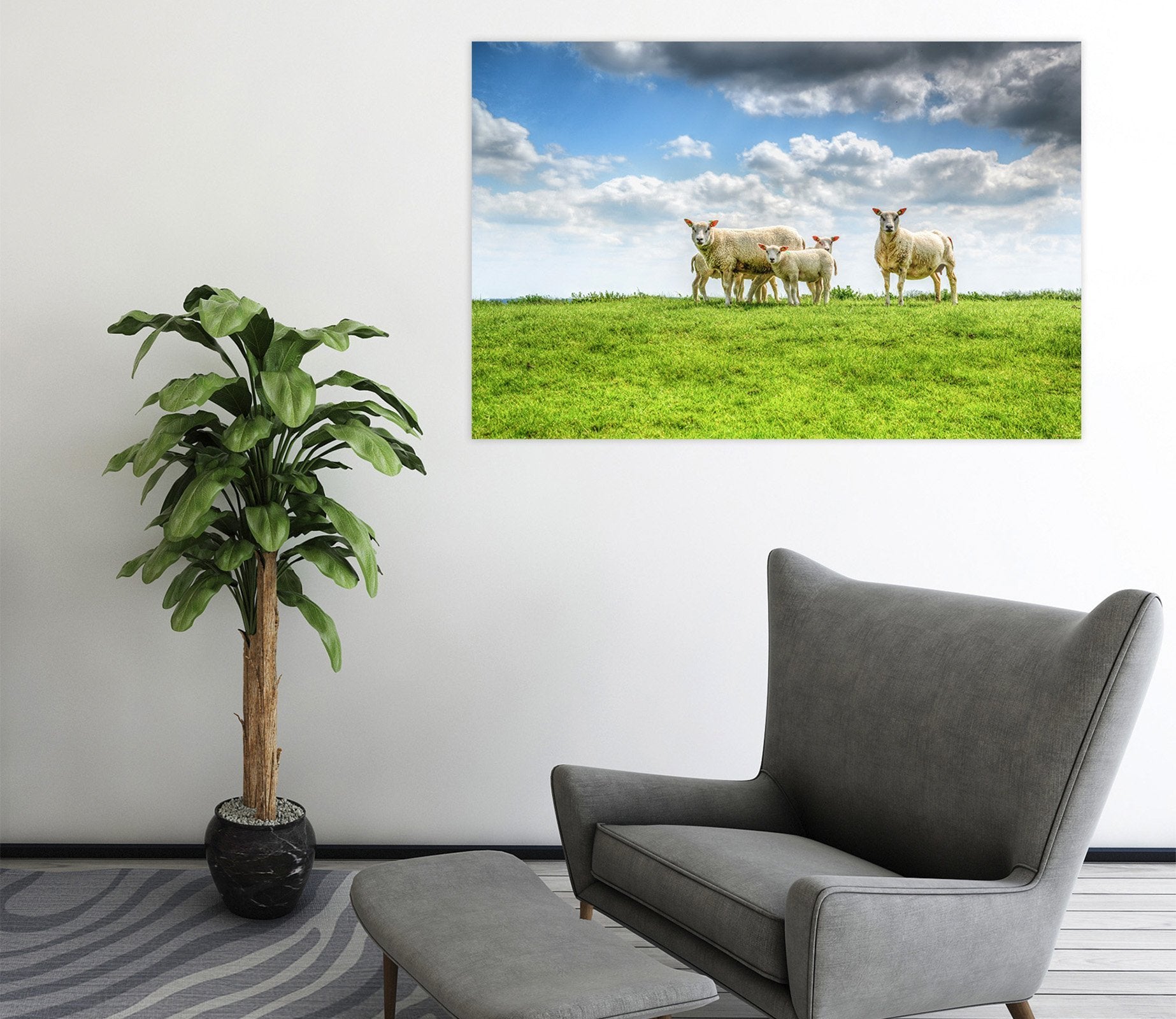 3D Prairie Sheep 113 Animal Wall Stickers Wallpaper AJ Wallpaper 2 