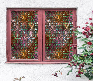 3D Window Grille 434 Window Film Print Sticker Cling Stained Glass UV Block