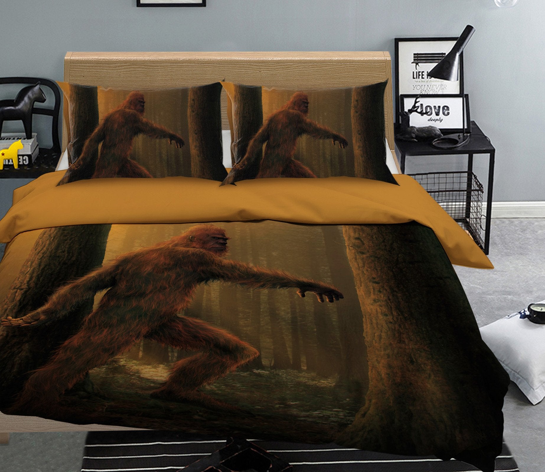 3D Bigfoot Def 2112 Bed Pillowcases Quilt Exclusive Designer Vincent Quiet Covers AJ Creativity Home 