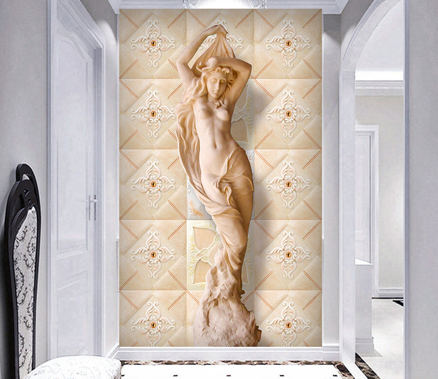 3D Carving Girl WG141 Wall Murals