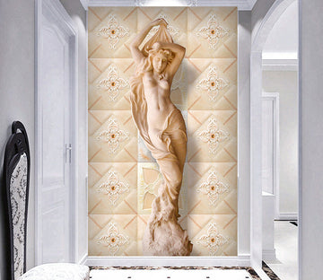3D Carving Girl WG141 Wall Murals