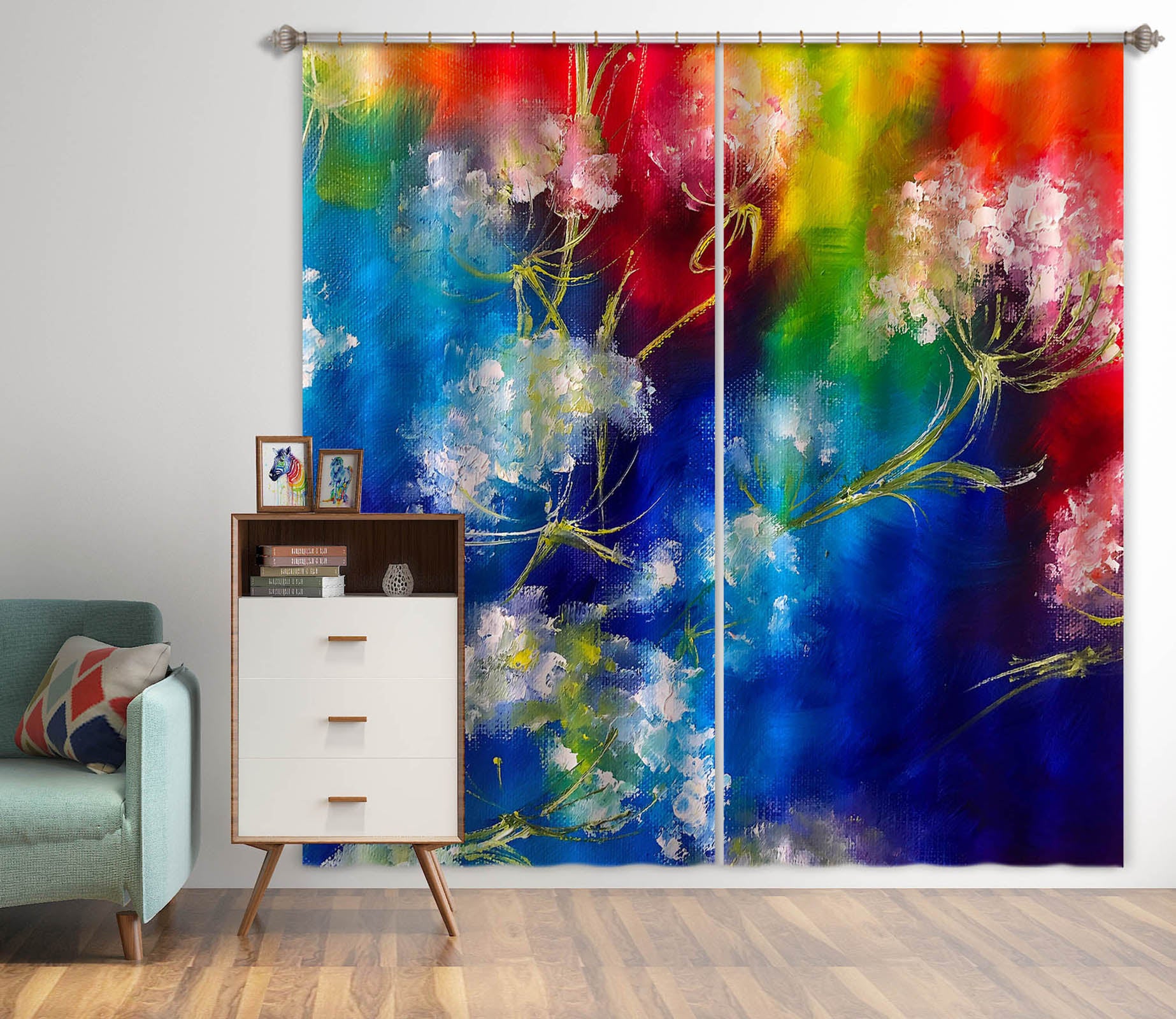 3D Painted Flowers 2418 Skromova Marina Curtain Curtains Drapes