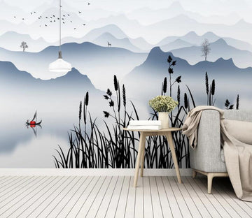 3D Blue Rolling Mountains 838 Wall Murals