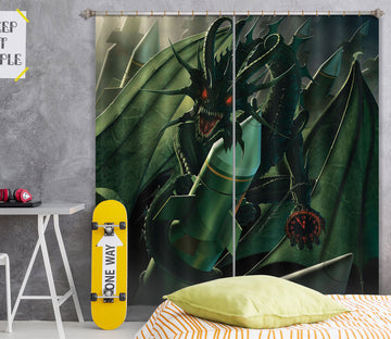 3D Doom Dragon 032 Vincent Hie Curtain Curtains Drapes