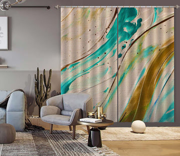 3D Blue Watercolor 338 Skromova Marina Curtain Curtains Drapes