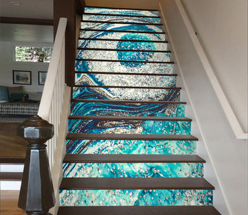 3D Simmering Blue Eyes 482 Stair Risers