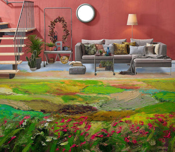 3D Red Flower Lawn 9656 Allan P. Friedlander Floor Mural  Wallpaper Murals Self-Adhesive Removable Print Epoxy