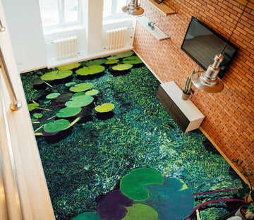 3D Green Lotus Pond 96120 Allan P. Friedlander Floor Mural  Wallpaper Murals Self-Adhesive Removable Print Epoxy