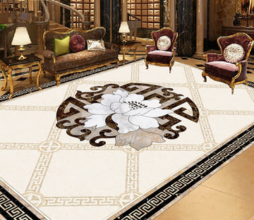 3D White Flowers WG384 Floor Mural Wallpaper AJ Wallpaper 2 