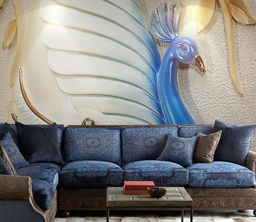 3D Blue Peacock 470 Wall Murals Wallpaper AJ Wallpaper 2 