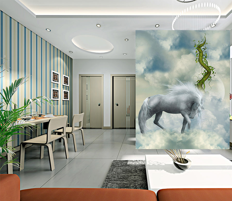 3D White Horse 1096 Wall Murals