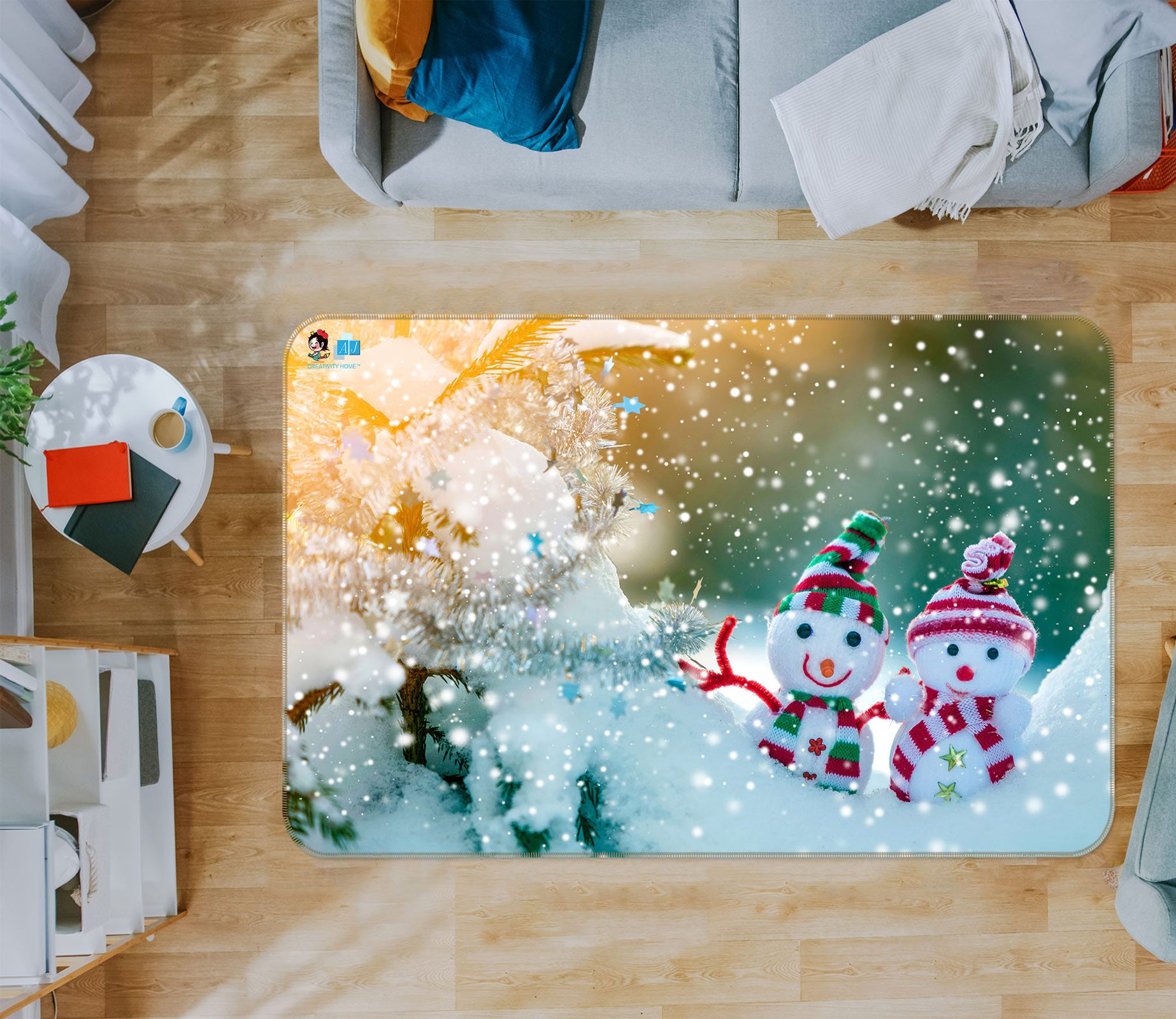 3D Snowman Doll 56155 Christmas Non Slip Rug Mat Xmas