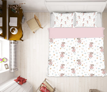 3D Pink Mouse Flower 199 Uta Naumann Bedding Bed Pillowcases Quilt