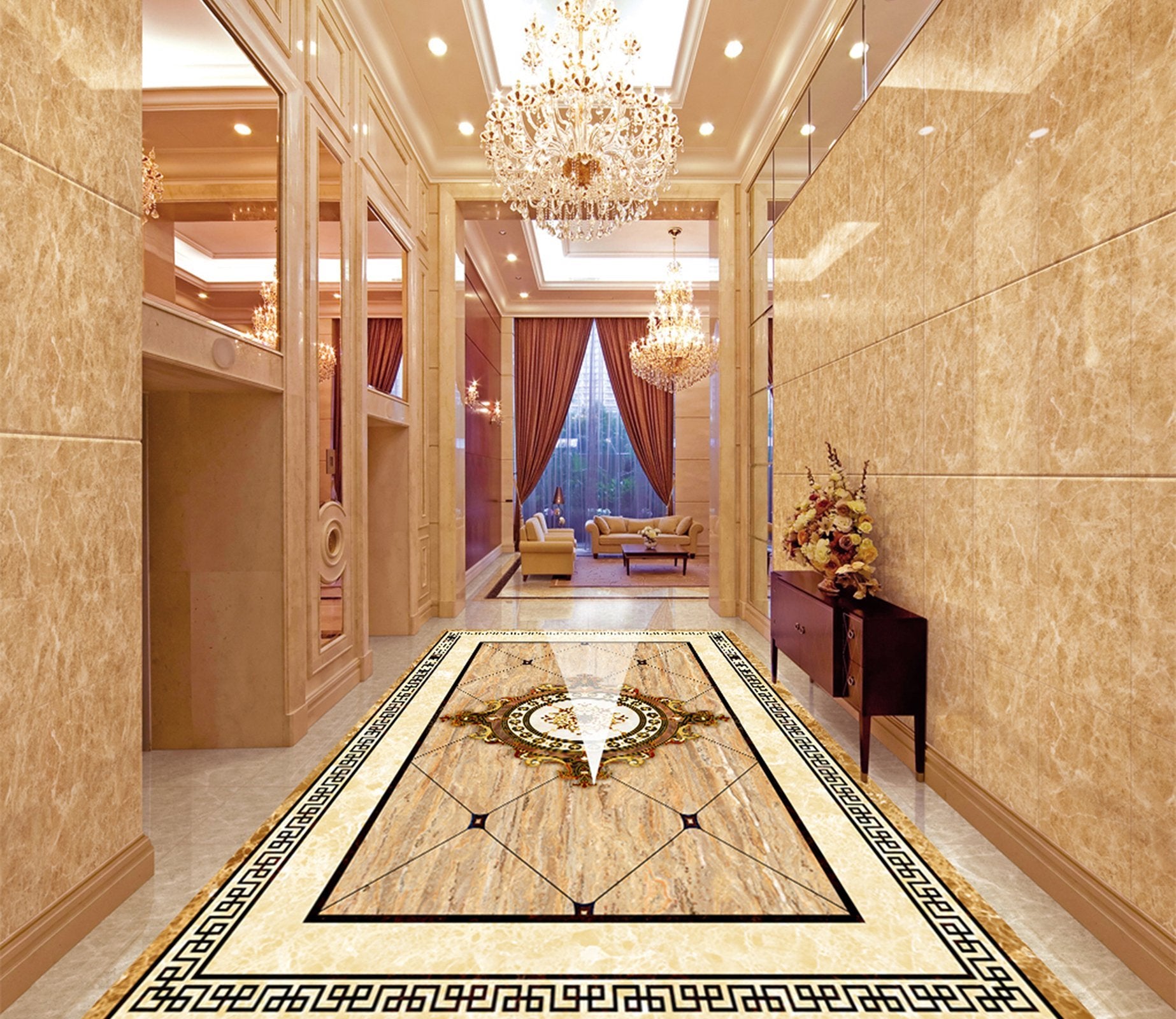 3D Black Diamond WG563 Floor Mural Wallpaper AJ Wallpaper 2 