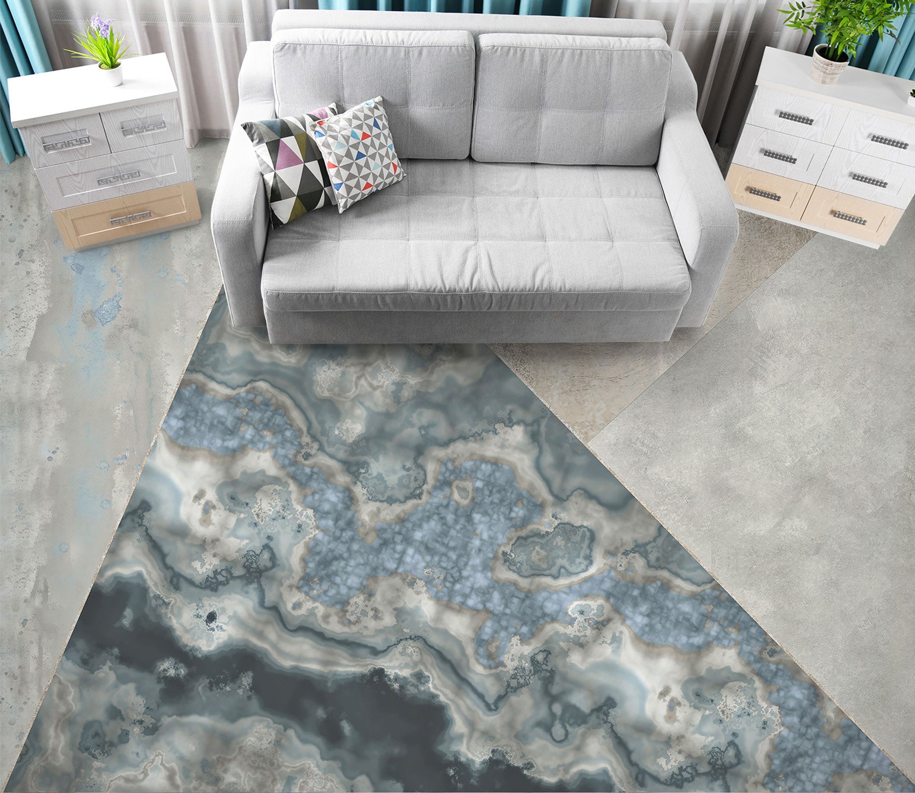 3D Triangular Marbling 102119 Andrea Haase Floor Mural  Wallpaper Murals Self-Adhesive Removable Print Epoxy