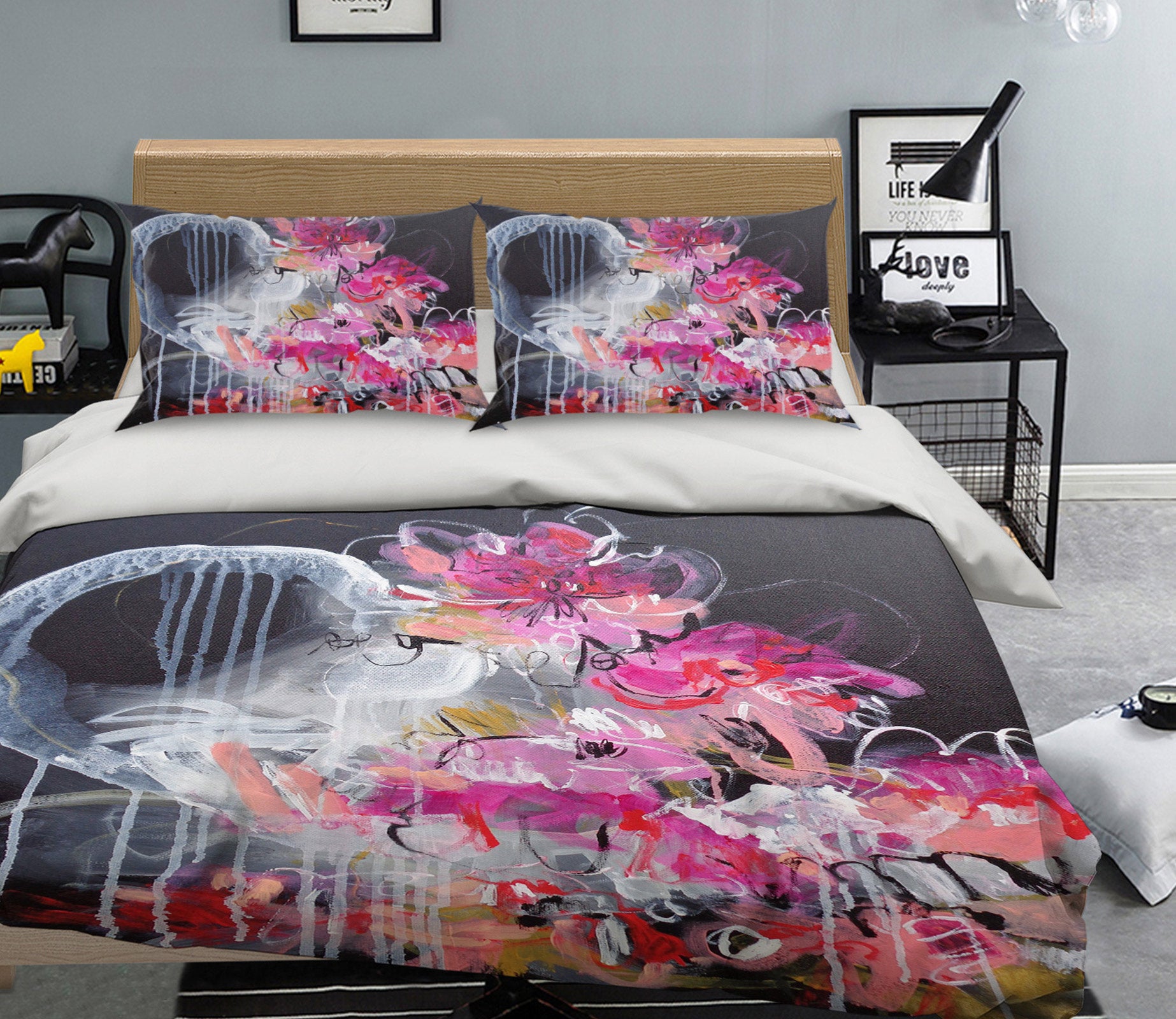 3D Pink Flower 1232 Misako Chida Bedding Bed Pillowcases Quilt Cover Duvet Cover