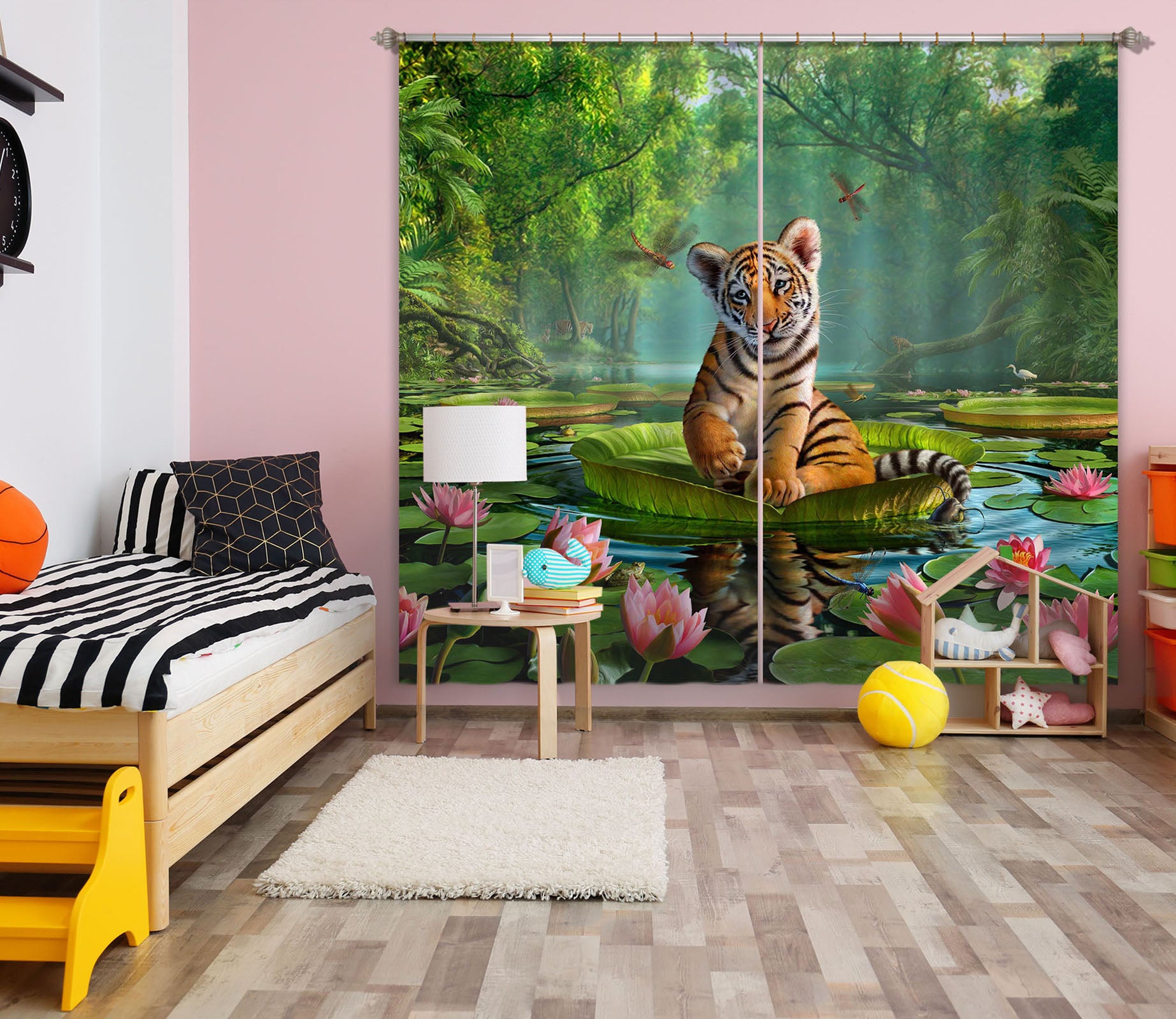 3D Tiger Lily 048 Jerry LoFaro Curtain Curtains Drapes