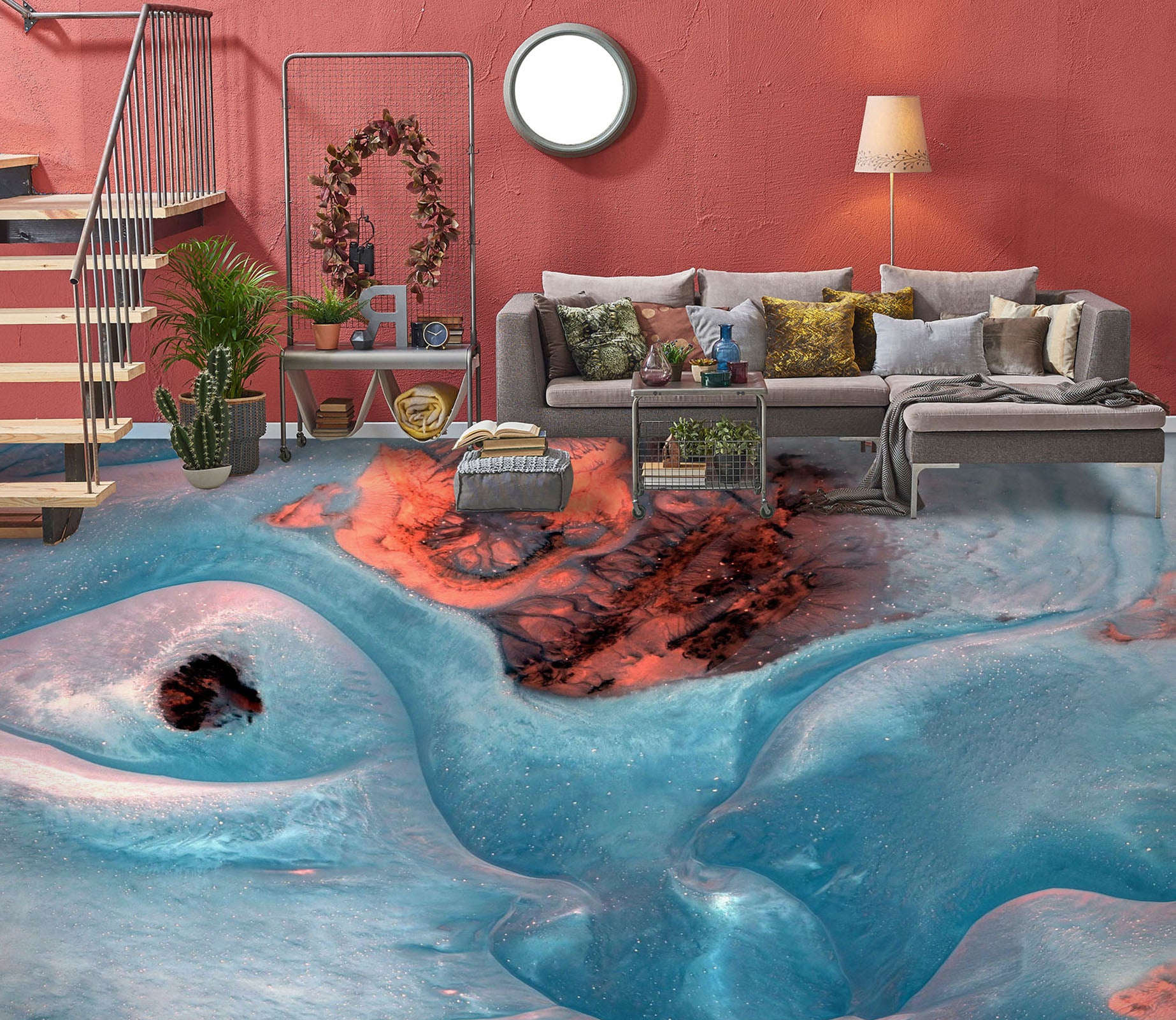 3D Fantasy Blue Jade Texture 771 Floor Mural  Wallpaper Murals Rug & Mat Print Epoxy waterproof bath floor