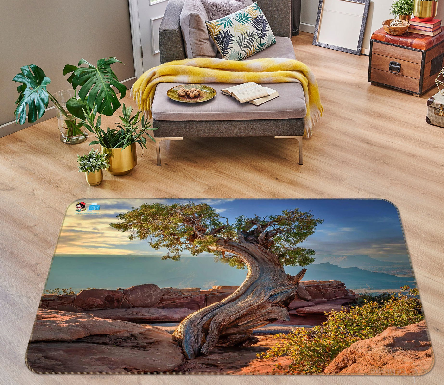 3D Dead Tree Stone 5114 Beth Sheridan Rug Non Slip Rug Mat