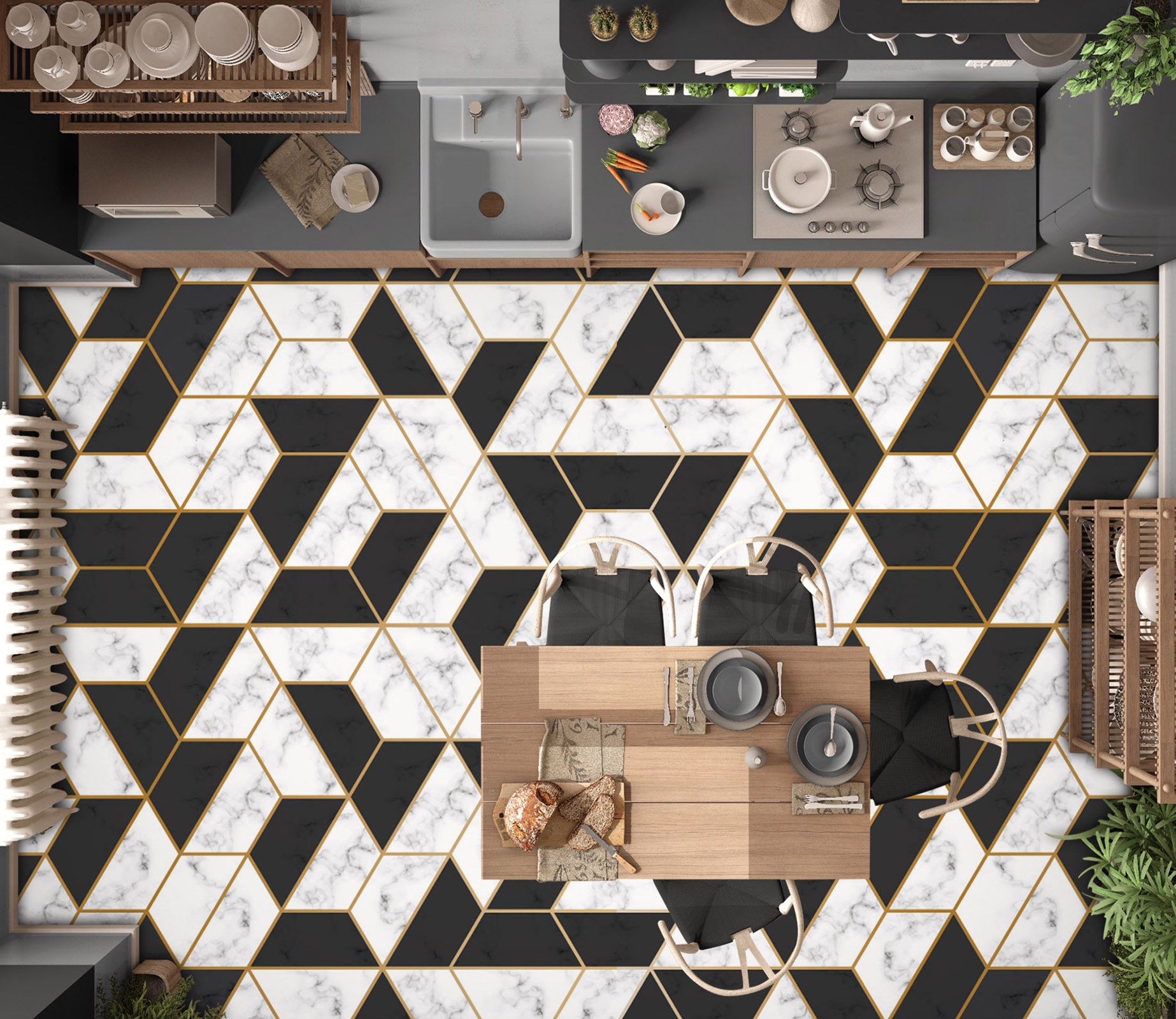 3D Black And White Color 718 Floor Mural  Wallpaper Murals Rug & Mat Print Epoxy waterproof bath floor