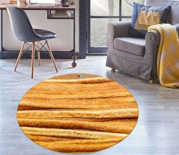 3D Yellow Bread 7548 Assaf Frank Rug Round Non Slip Rug Mat