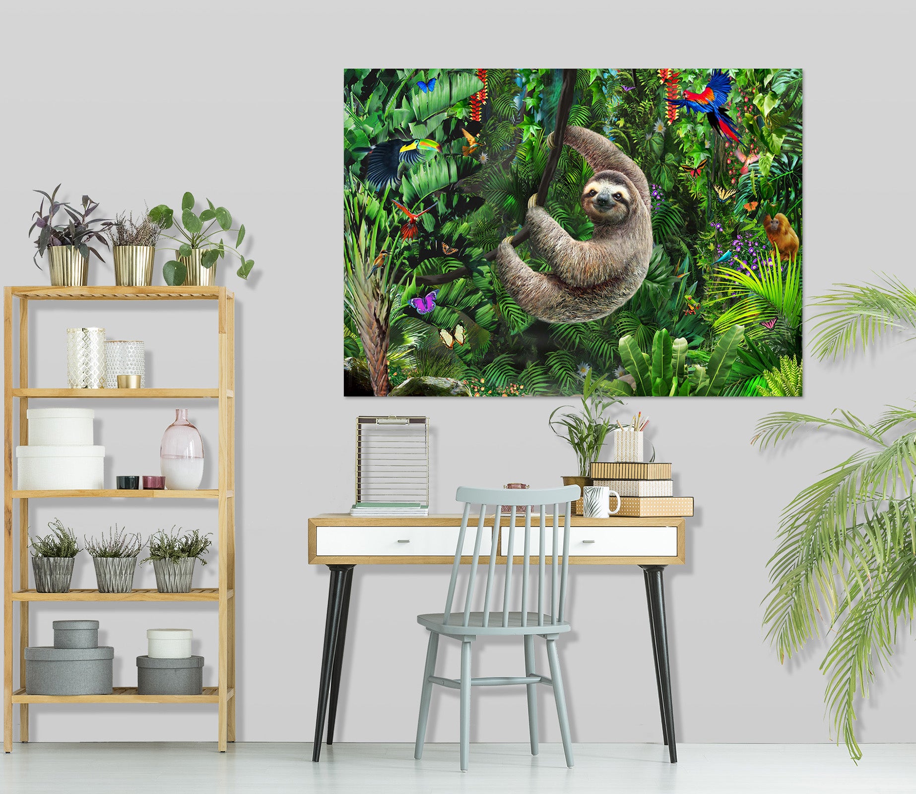 3D Forest Sloth 019 Adrian Chesterman Wall Sticker