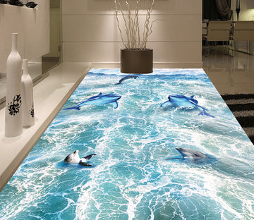 3D Churning Fish 566 Floor Mural  Wallpaper Murals Rug & Mat Print Epoxy waterproof bath floor