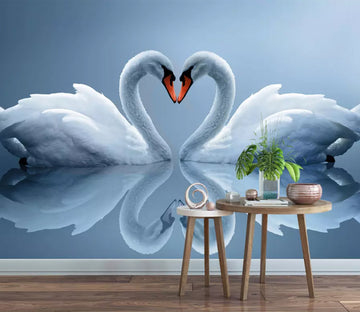 3D Love Swan Lake WG487 Wall Murals