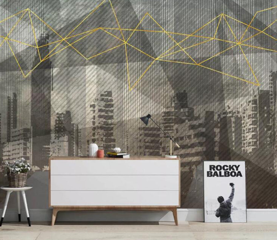3D Black Building WC2649 Wall Murals