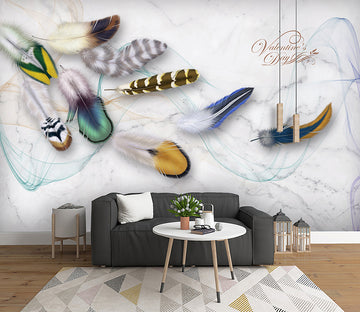 3D Colored Feather WG099 Wall Murals