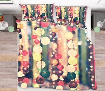 3D Color Light Ball 52232 Christmas Quilt Duvet Cover Xmas Bed Pillowcases