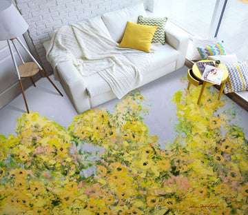 3D Yellow Floral Flowers Clump 9683 Allan P. Friedlander Floor Mural  Wallpaper Murals Self-Adhesive Removable Print Epoxy