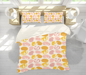 3D Pink Yellow Polka Dot Leavese 109120 Kashmira Jayaprakash Bedding Bed Pillowcases Quilt