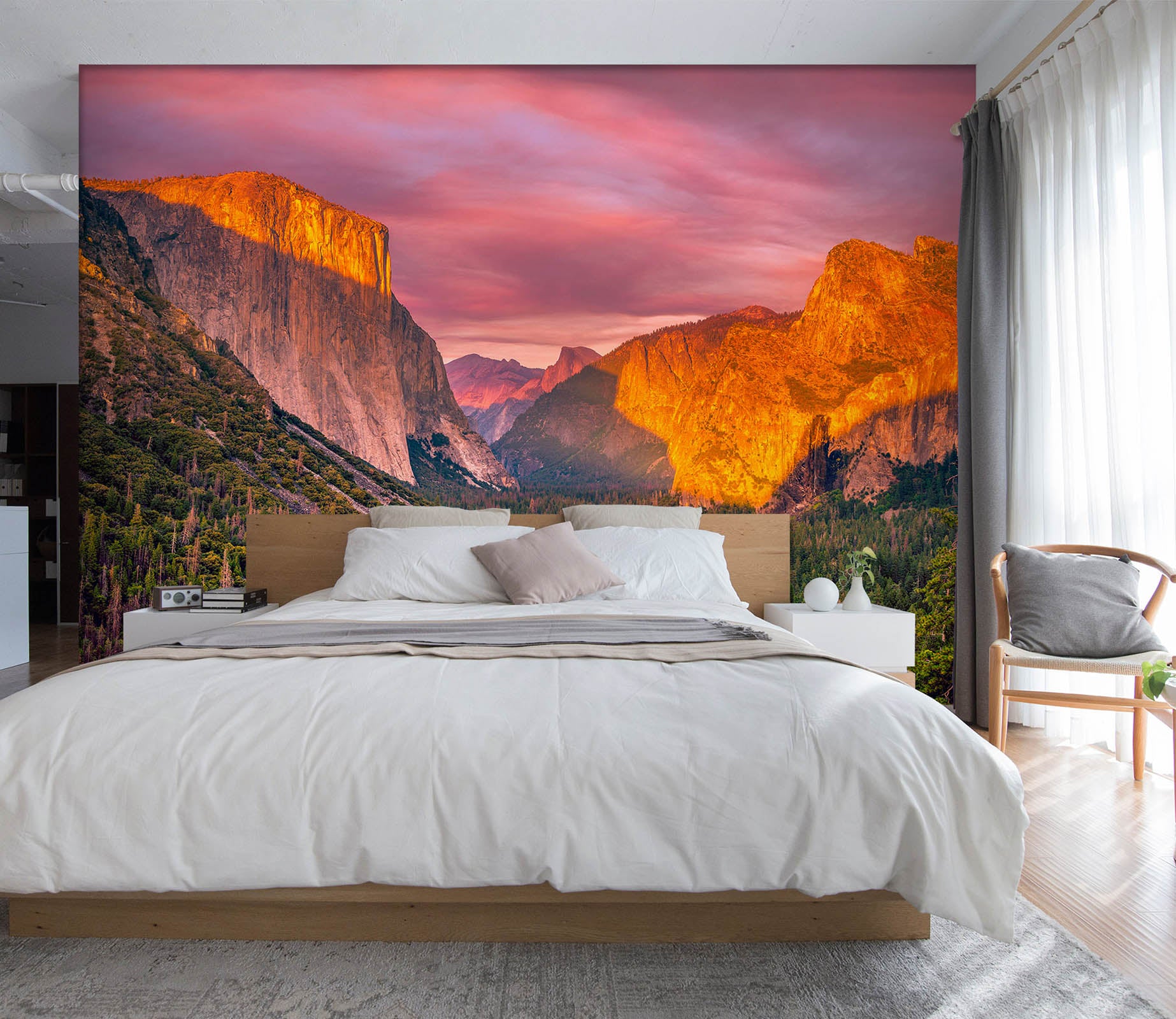 3D Sunset Valley 1454 Marco Carmassi Wall Mural Wall Murals
