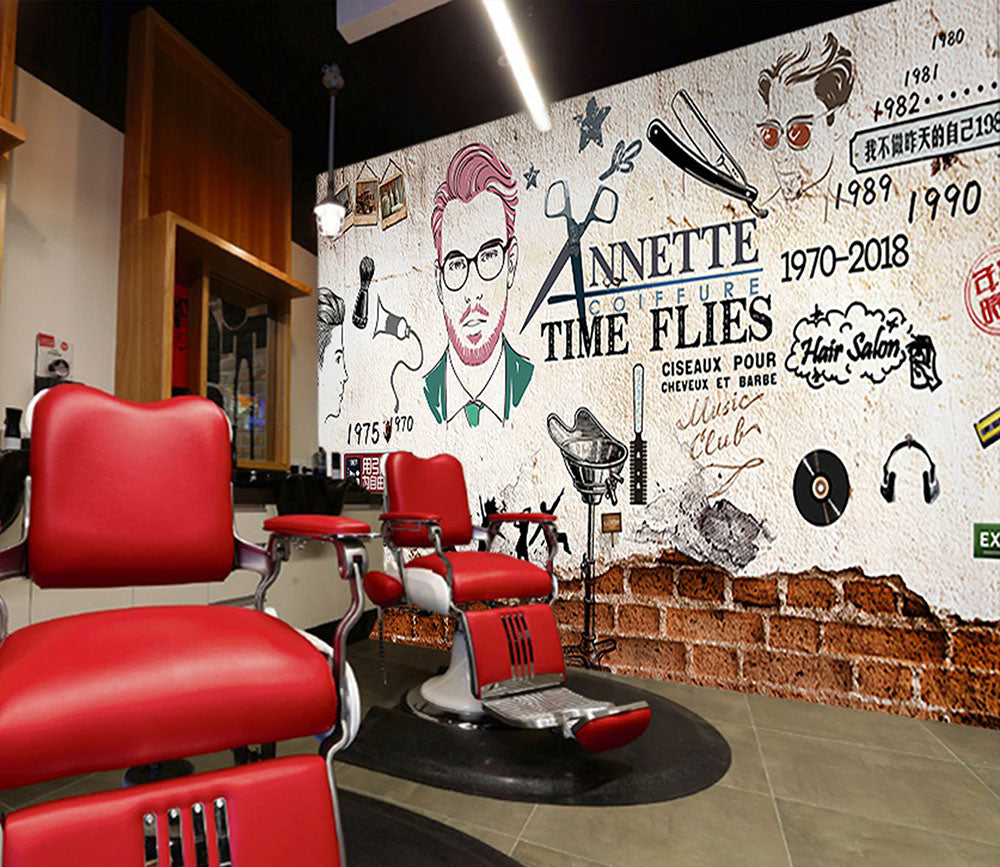 3D Signature Hairstyle 1459 Barber Shop Wall Murals