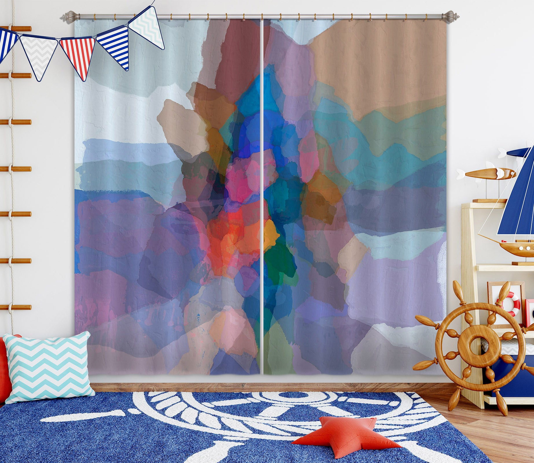 3D Color Pattern 204 Michael Tienhaara Curtain Curtains Drapes