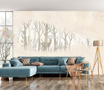 3D Forest Deer 1546 Wall Murals
