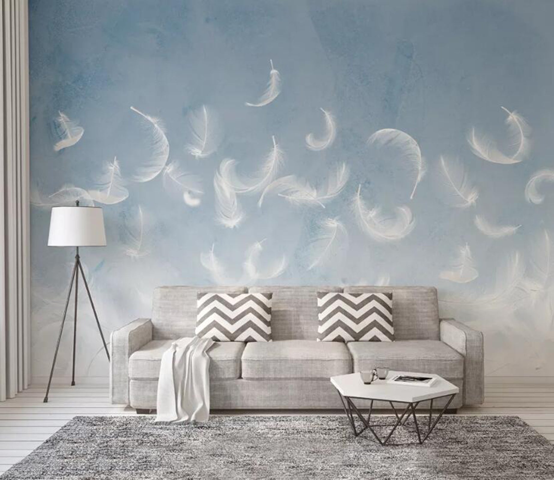 3D White Feather WC25 Wall Murals Wallpaper AJ Wallpaper 2 