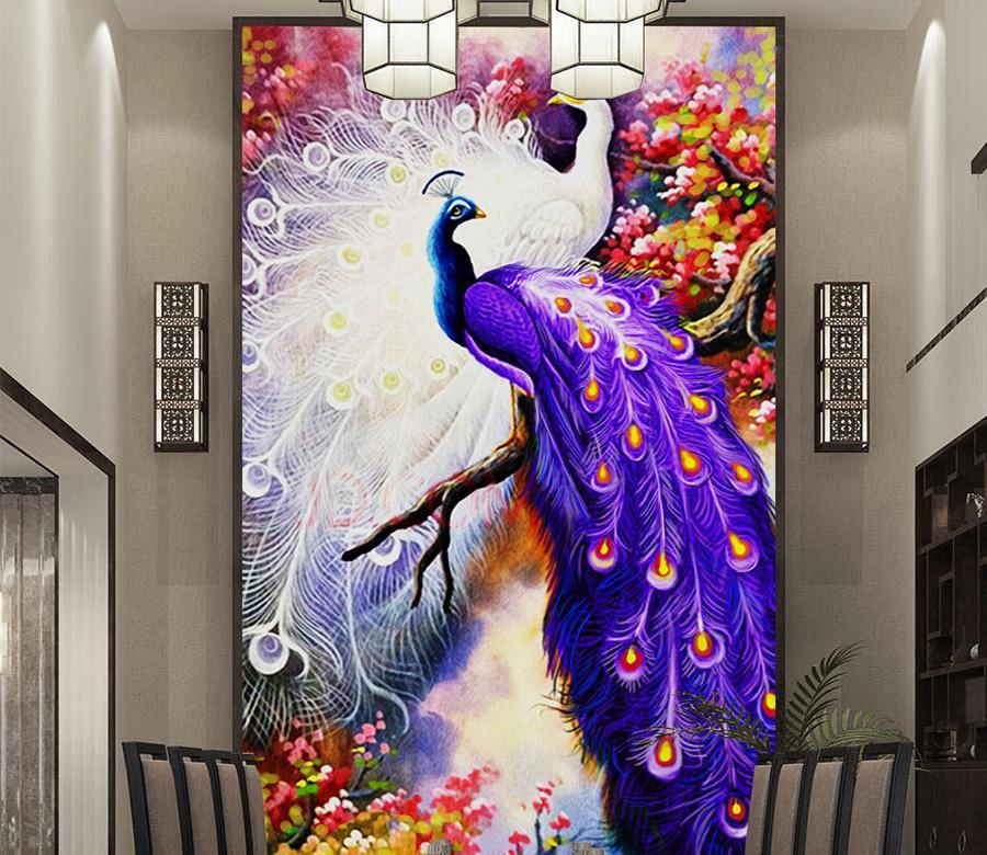 3D Purple Peacock 638 Wall Murals Wallpaper AJ Wallpaper 2 