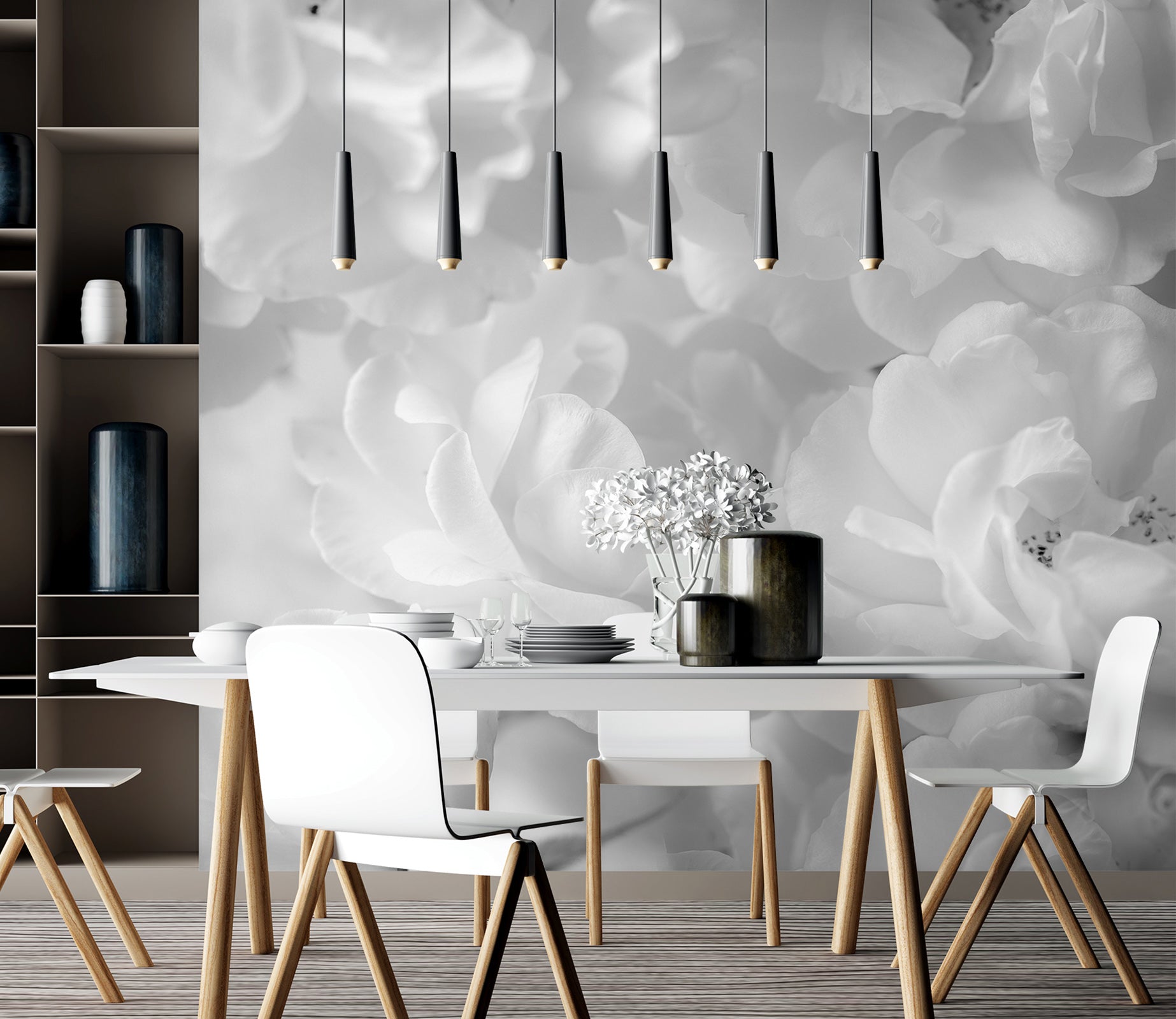 3D Pure White Flower 6143 Assaf Frank Wall Mural Wall Murals