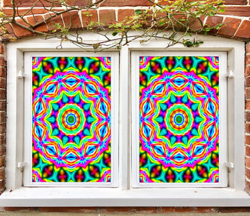 3D Color Lace 417 Window Film Print Sticker Cling Stained Glass UV Block