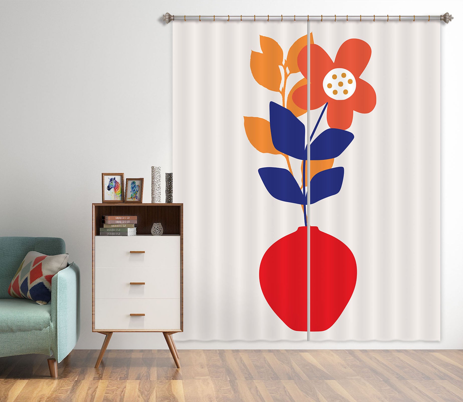 3D Colored Leaves 1128 Boris Draschoff Curtain Curtains Drapes