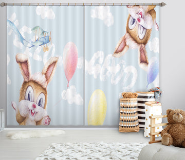 3D Little Grey Rabbit 795 Curtains Drapes