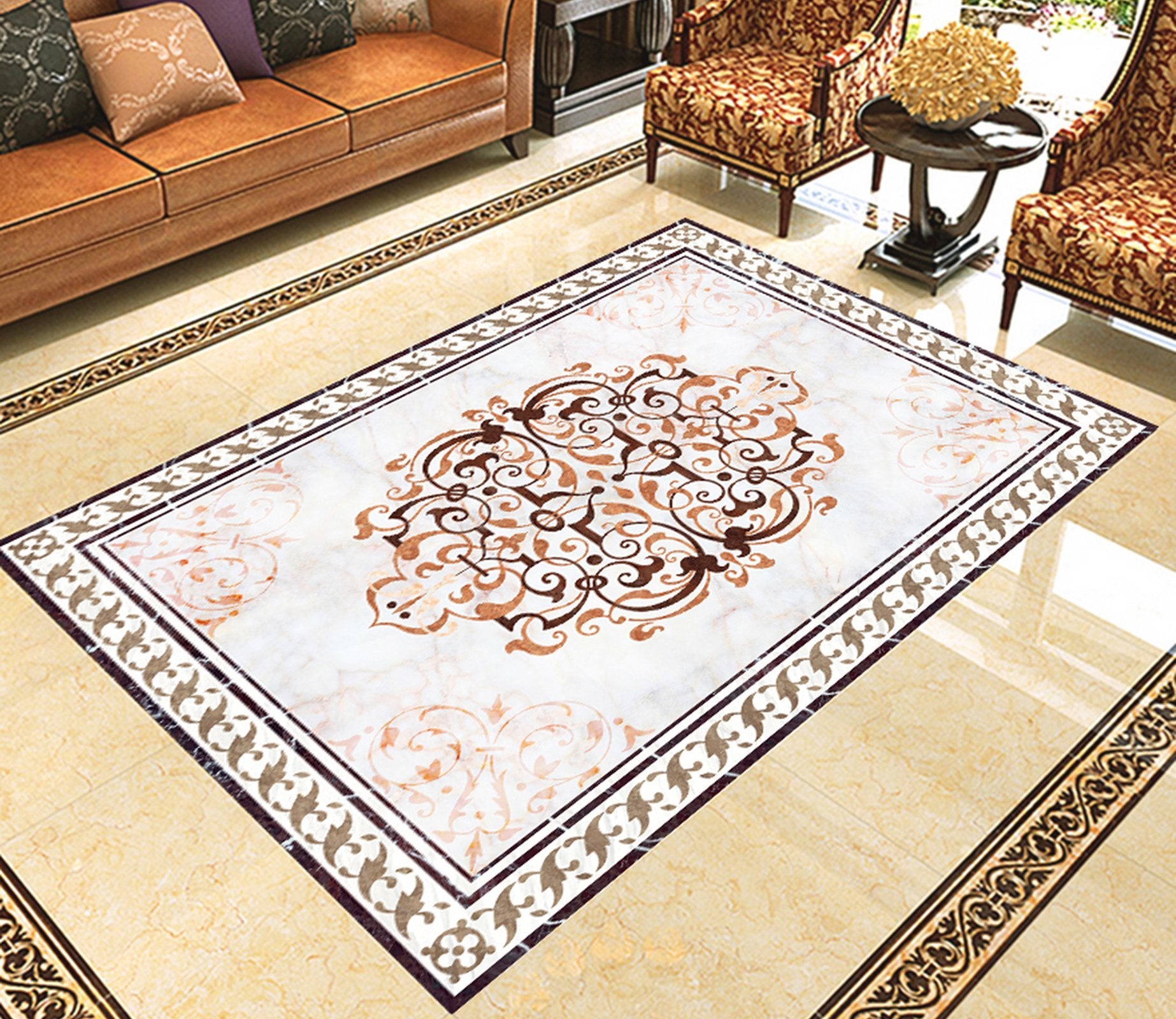 3D Rectangular Black Pattern WG653 Floor Mural Wallpaper AJ Wallpaper 2 