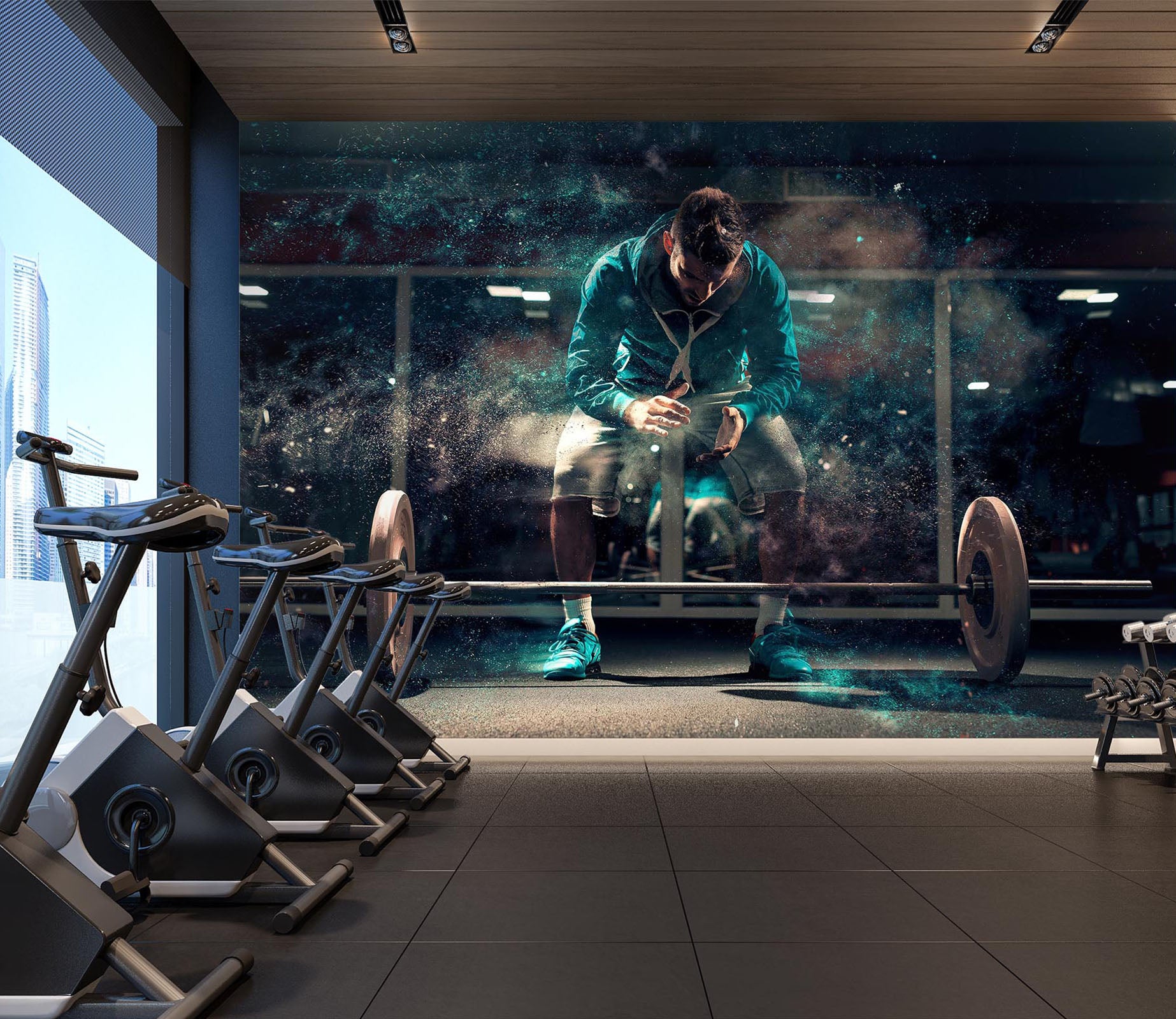 3D Fitness Squat 302 Wall Murals