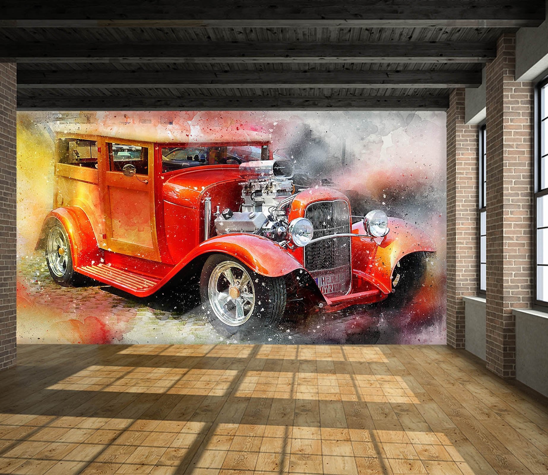 3D Llight Car 940 Vehicle Wall Murals Wallpaper AJ Wallpaper 2 