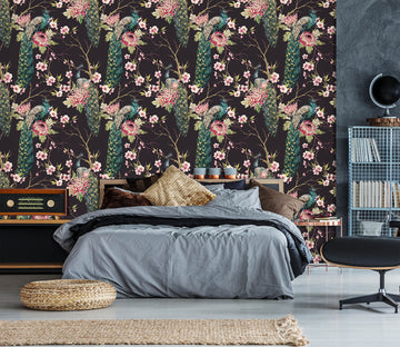 3D Peacock Pattern 1673 Wall Murals