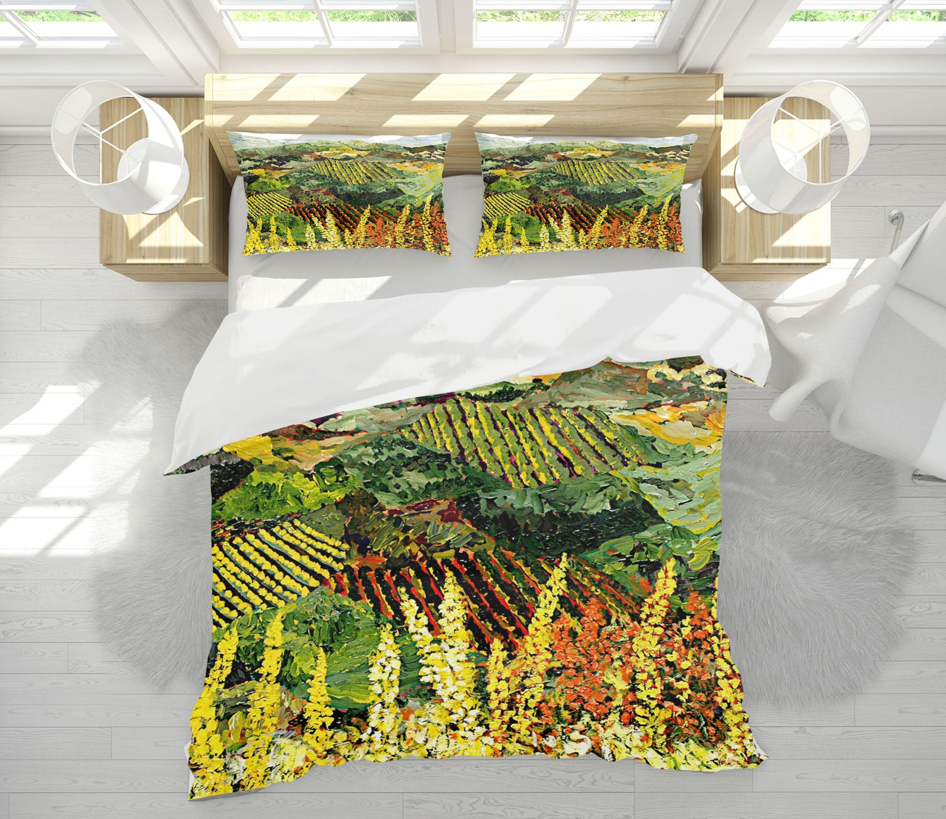 3D Flower Field 2006 Allan P. Friedlander Bedding Bed Pillowcases Quilt