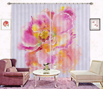 3D Watercolor Pink Flowers 2368 Skromova Marina Curtain Curtains Drapes
